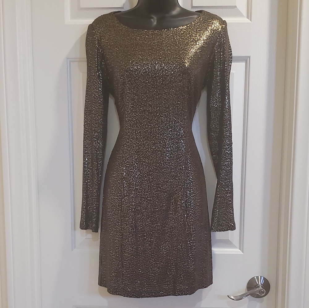 Black and Gold Sequence Dress